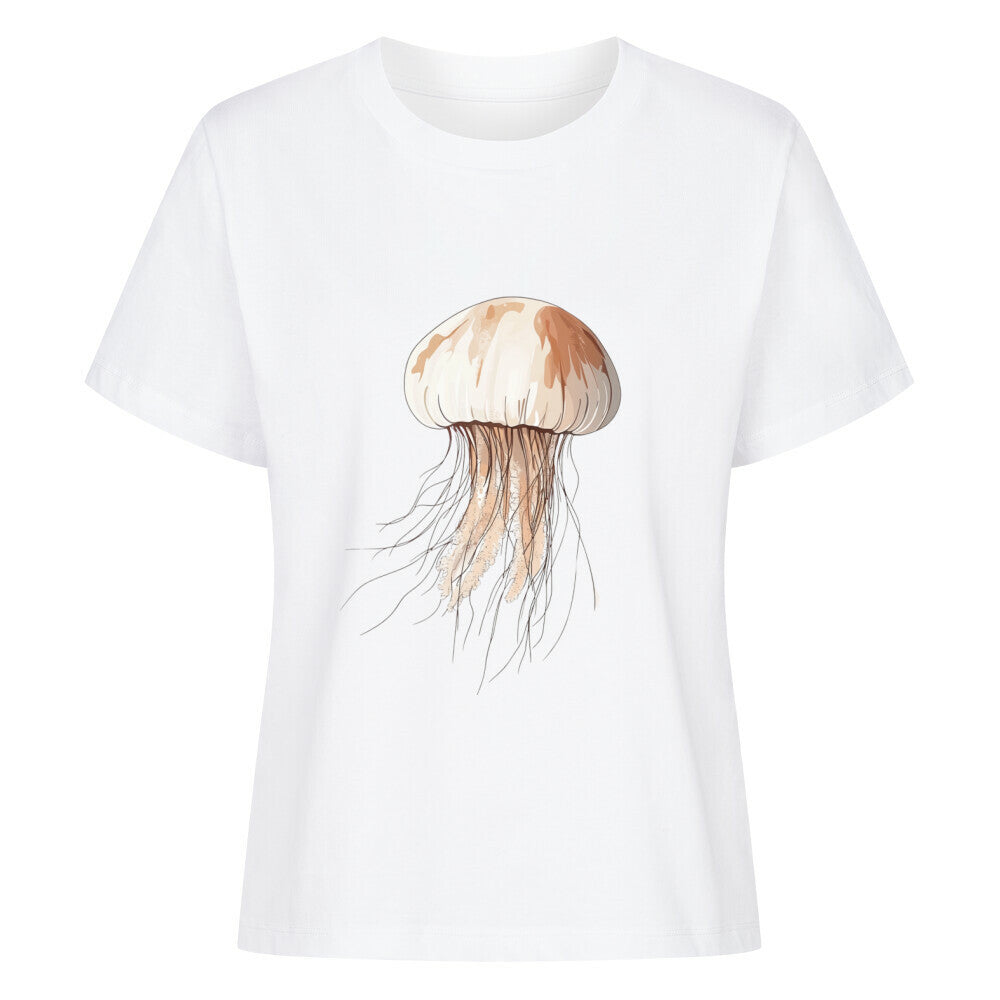 Premium Organic Shirt Women – Mit Qualle-Print für einen sanften Look