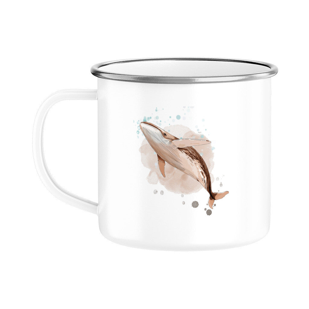Emaille Tasse Wal – Robuste Tasse für dein Heißgetränk