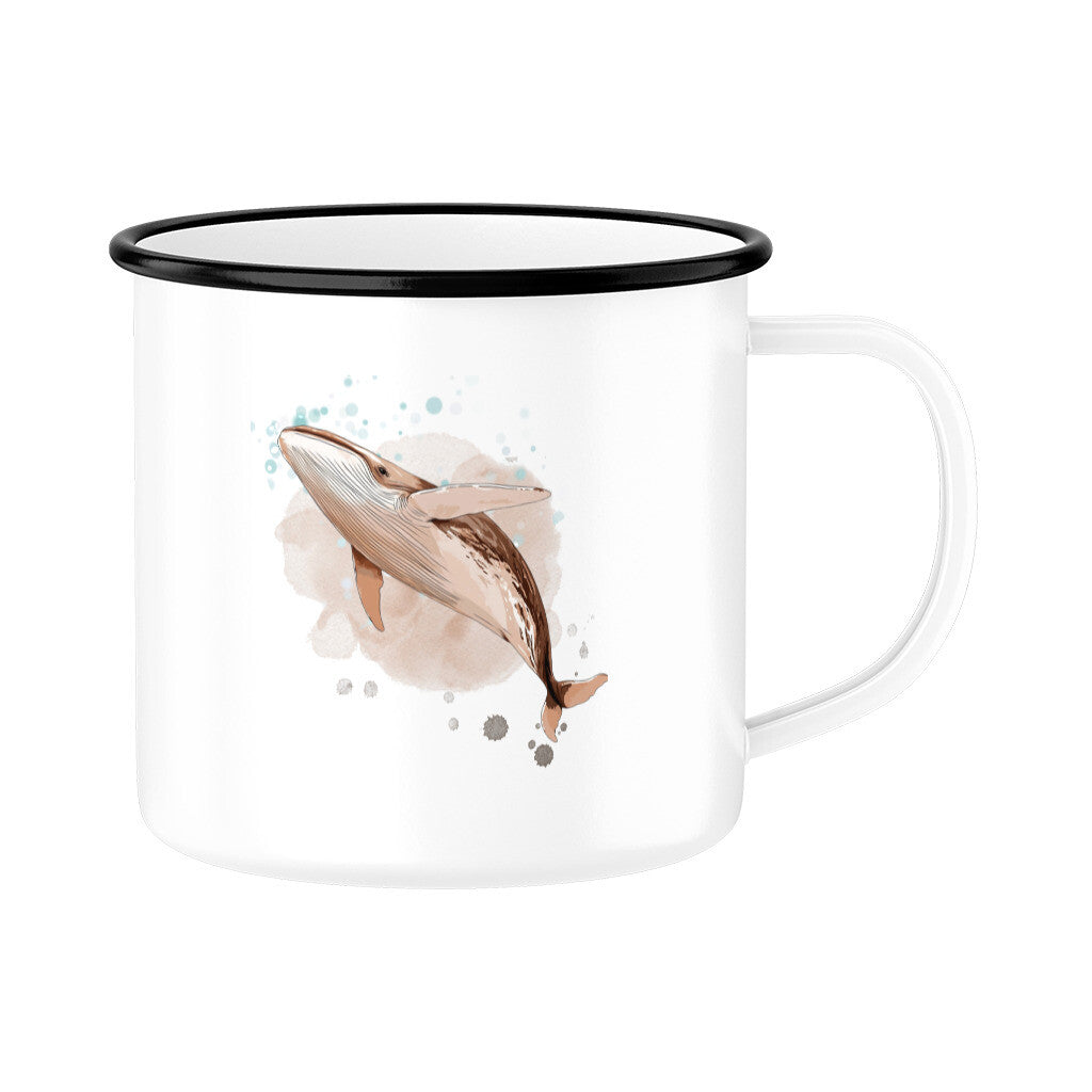 Emaille Tasse Wal – Robuste Tasse für dein Heißgetränk