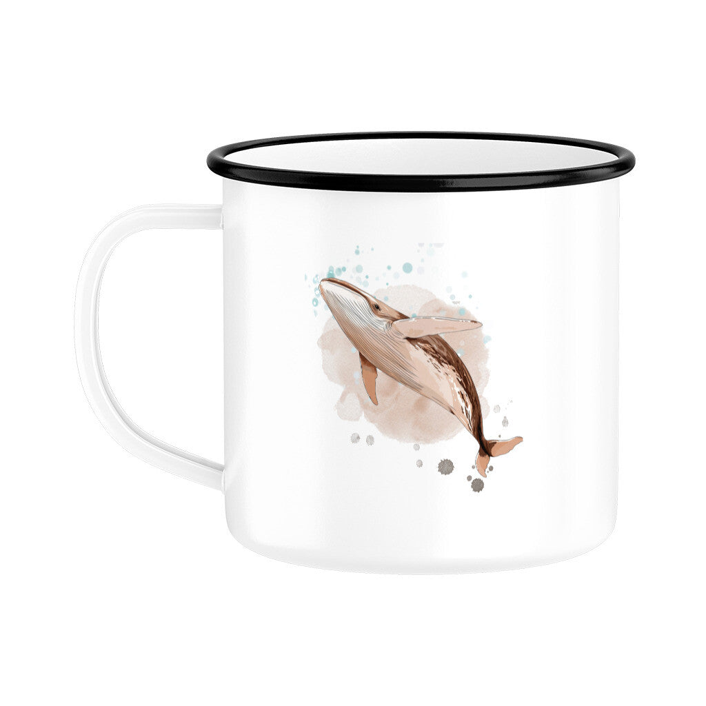 Emaille Tasse Wal – Robuste Tasse für dein Heißgetränk