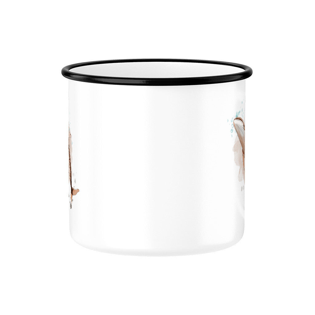 Emaille Tasse Wal – Robuste Tasse für dein Heißgetränk