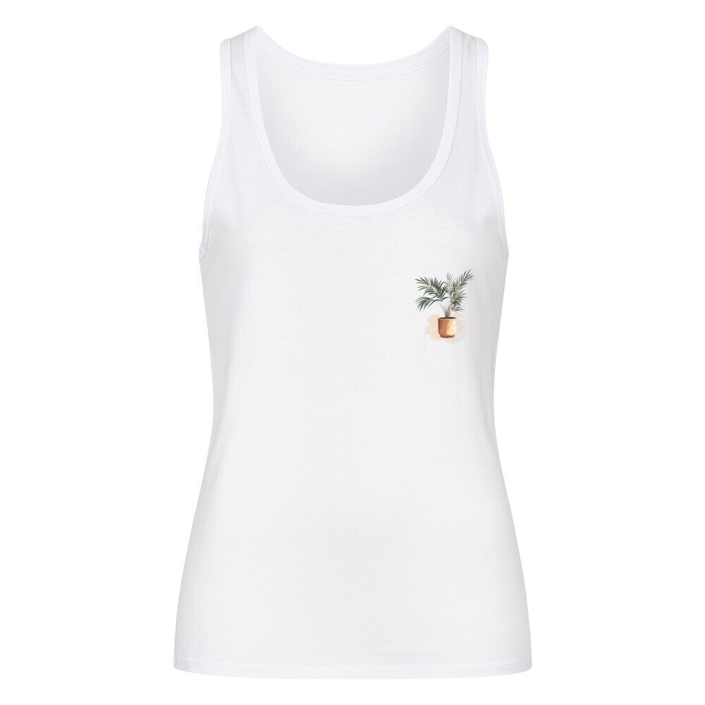 Premium Organic Tanktop Women – Mit Pflanzen-Design für natürliche Eleganz